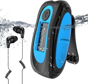 AGPTEK водонепроникний MP3 IPX8, 8 ГБ HiFi для плавання з навушниками, синій
