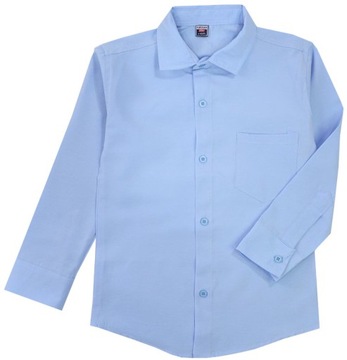 Рубашка элегантная синяя с длинным рукавом 11 H203F