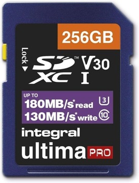 INTEGRAL SDXC 256GB 180/130mb/s UHS-я U3 V30
