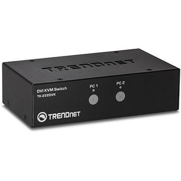 TrendNET 2-port DVI KVM Switch Kit TK-222DVK, 2560 x 1600 пікселів, 0.7 Вт, Bl