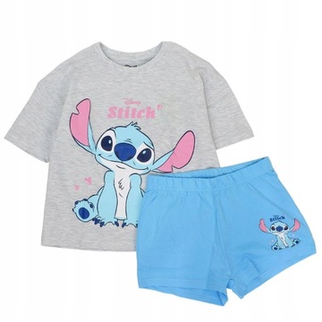 ПИЖАМА LILO & STITCH ДЛЯ ДЕВОЧЕК, ДЕТСКАЯ ФУТБОЛКА, ШОРТЫ, КОМПЛЕКТ СТИЧ