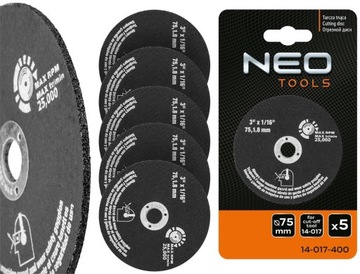 NEO режущие диски 75 мм для пневматических шлифовальных машин набор из 5 шт