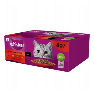 WHISKAS ВЛАЖНЫЙ КОРМ ДЛЯ КОШЕК КЛАССИЧЕСКИЕ БЛЮДА В СОУСЕ САШЕ 80X85 Г