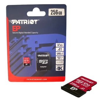 Карта памяти 256GB microSD Patriot Memory EP Pro адаптер Pef256gep31mcx