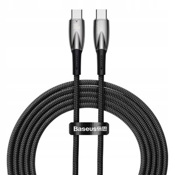 Кабель USB-C до USB-C Baseus Glimmer 100 Вт 2 м Чорний