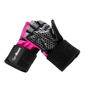 Практичные женские розовые тренировочные перчатки для спортзала-GymBeam S