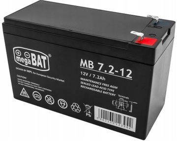 Батарея 12V 7.2 Ah megaBAT AGM VRLA без обслуживания