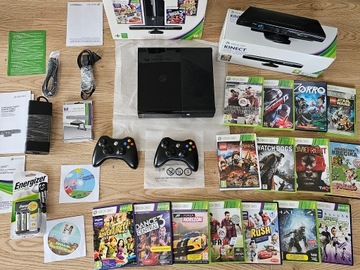 ПОЛНЫЙ КОМПЛЕКТ XBOX360,250GB,2 ПЭДА, 140 ИГР, KINECT