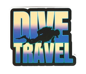 Наклейка Дайвінг напис Dive travel дайвер