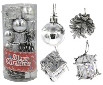 Рождественские елочные шары подвески различные конструкции 24шт