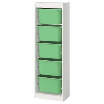 IKEA TROFAST книжный шкаф белый+5 контейнеров зеленый