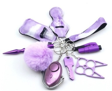 Набір для самооборони для жінок брелок SELFDEFEN, фіолетовий