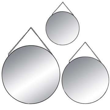 3X зеркало-Зеркала в черной рамке круглые зеркала