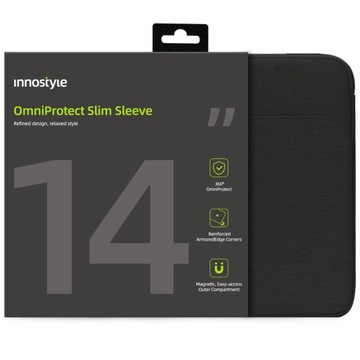 INNOSTYLE СУМКА ДЛЯ НОУТБУКА 14 " ВОДОНЕПРОНИКНИЙ ЧОХОЛ OMNIPROTECT ТОНКИЙ ЧОРНИЙ