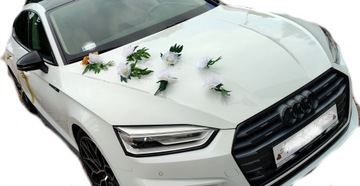 Украшение автомобиля на автомобиль для свадьбы золото