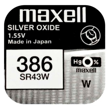 MAXELL SR43W 386 1.55 V серебряный аккумулятор