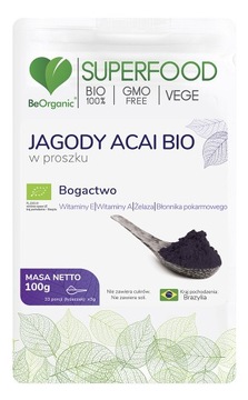 Порошок ягод Acai BIO 100 г BeOrganic