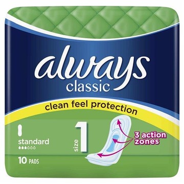 Гигиенические прокладки ALWAYS CLASSIC size 1 10 без крыльев