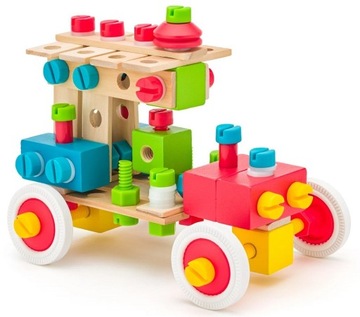 Будівельні блоки дерев'яні для хлопчика дерев'яні іграшки 140el. Вуді