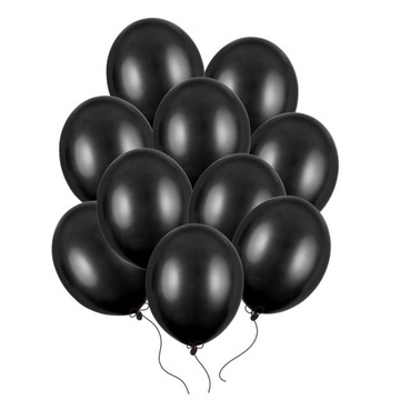 Воздушные шары черные металлические сильные 27 см 100шт