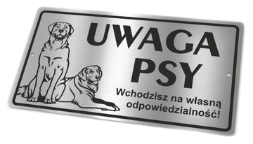 Табличка з нержавіючої сталі увагу собаки лабрадори