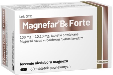 Magnefar B6 форте препарат дефицит магния 60tabletek