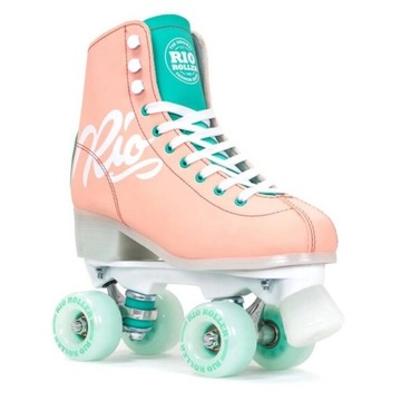 Роликовые коньки женские Rio ROLLER script рекреационные персиковые R. 42-23 cm