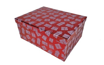 Красная декоративная подарочная коробка-подарки