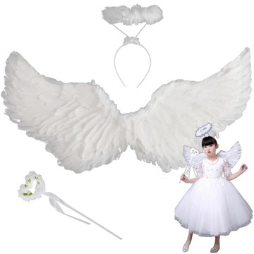 Крила ангела для ясельного віку костюм aureloa набір Білий Ангел для дітей