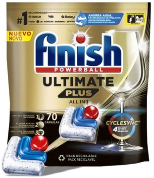 Finish Ultimate Plus все в одній капсулі таблетки для посудомийної машини 70 шт.