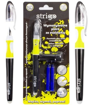 Strigo ручка стираемая авторучка для картриджей синий черный корпус набор