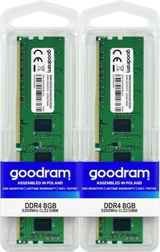 Оперативная Память Goodram DDR4 16 ГБ 3200 МГц CL22 1,2 В для настольного компьютера