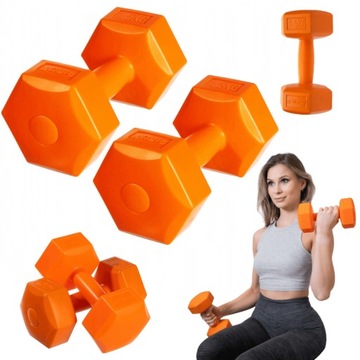 DrFit гантели Весов упражнения фитнес шестиугольная набор 2x1. 5kg оранжевый