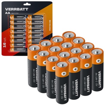Батарея цинково-углеродные батареи VERRBATT AA (R6)16 шт.