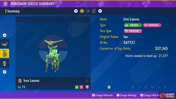 Paradox Pokemon Iron Leaves