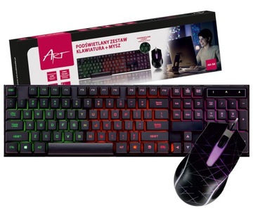 БЕЗШУМНА ІГРОВА МИША ТА КЛАВІАТУРА RGB