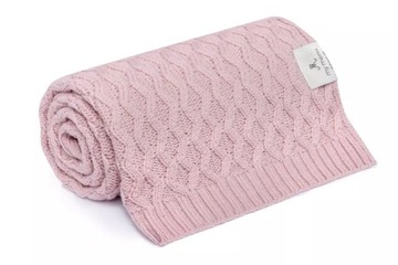 Одеяло из 100% шерсти мериноса премиум-пудрово-розового цвета
