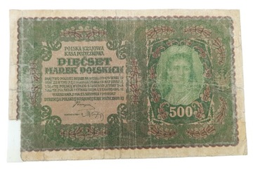 Польский польский коллекционная банкнота 500 марок 1919 Польша