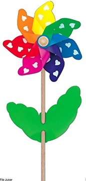 DAM Family Games Traditional Damwindmill Plastic: Rainbow Windmill White