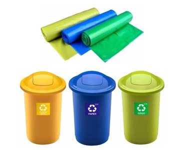 Набор мусорных корзин 3x50l + мешки