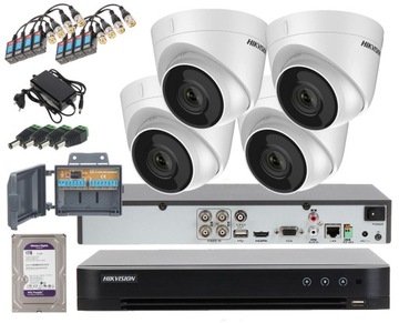Домашний мониторинг Hikvision 4 купольные камеры Full HD