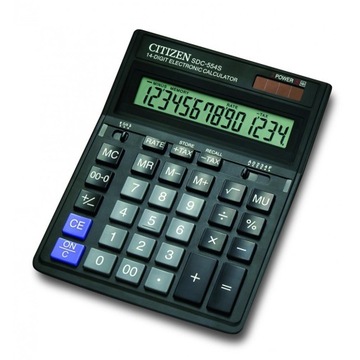 Citizen SDC - 554s офісний калькулятор, 14 цифр, чорний, 2 Пам'яті, маржа, податок