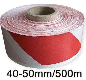 Предупреждающая лента белый красный 40мм-50мм 500м Ohs траншеи