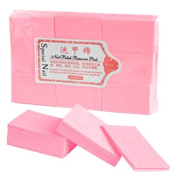 Ватні тампони для нігтів 1000шт рожеві косметичні ватні тампони