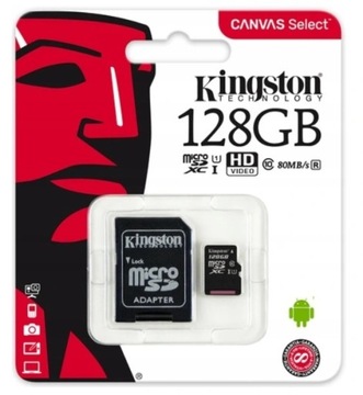 КАРТА ПАМЯТИ KINGSTON 128GB MICRO SD CLASS 10