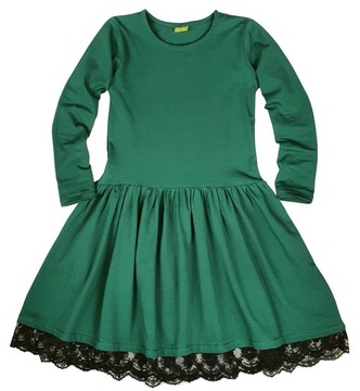 Милло зеленое элегантное кружевное платье 146 CK264