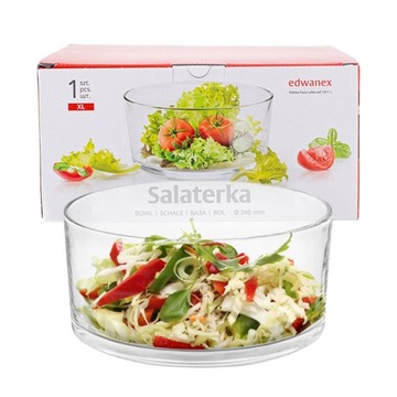 Скляна салатниця для салату edwanex 24 см