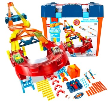 Hot Wheels Автомобільна Траса Track Builder Подвійна Гонка + Коробка Передач Mattel