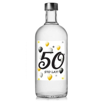 Етикетка для лікеру пляшка 50 день народження X5