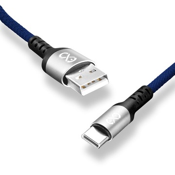 eXc оплетка кабель для зарядки USB-USB-C темно-синий